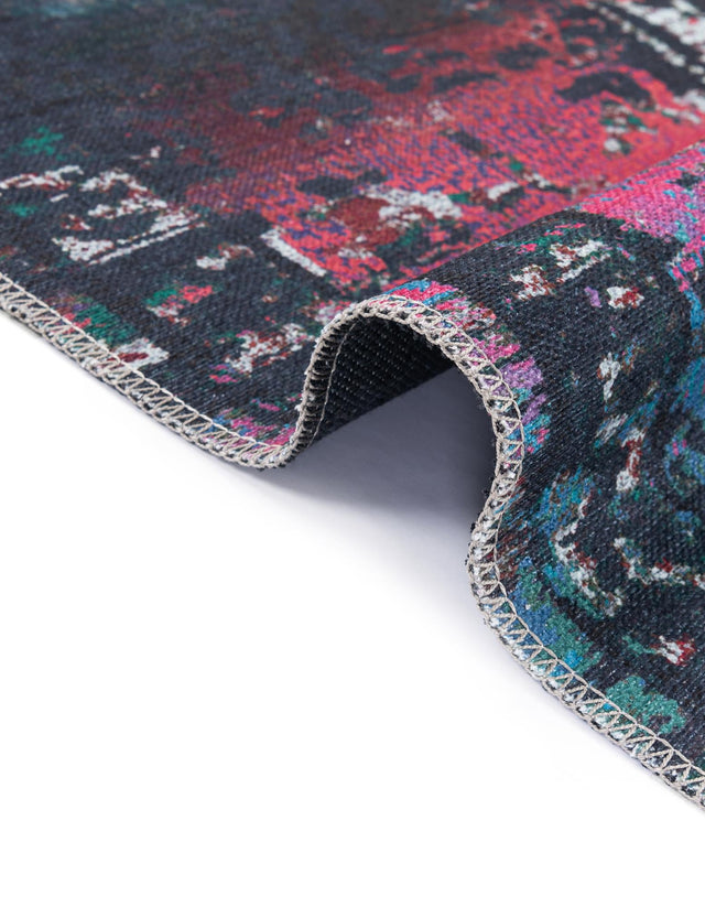 Washable Multicolor Blue 2' x 13' Renaissance Runner Area Rug Easy to Clean Stain Resistant & Durable Colorful Distressed Vintage Carpet for Sale at Rug Engine
