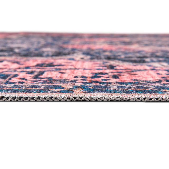Washable Salmon Pink 7' 3 x 7' 3 Renaissance Square Area Rug Easy to Clean Stain Resistant & Durable Colorful Distressed Vintage Carpet for Sale at Rug Engine