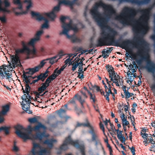 Washable Salmon Pink 2' x 8' Renaissance Runner Area Rug Easy to Clean Stain Resistant & Durable Colorful Distressed Vintage Carpet for Sale at Rug Engine