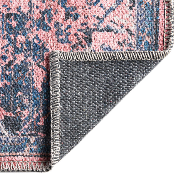 Washable Salmon Pink 2' x 9' 10 Renaissance Runner Area Rug Easy to Clean Stain Resistant & Durable Colorful Distressed Vintage Carpet for Sale at Rug Engine