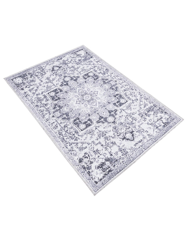 Washable Light Gray 3' 3 x 5' 3 Renaissance Rectangle Area Rug Easy to Clean Stain Resistant & Durable Colorful Distressed Vintage Carpet for Sale at Rug Engine