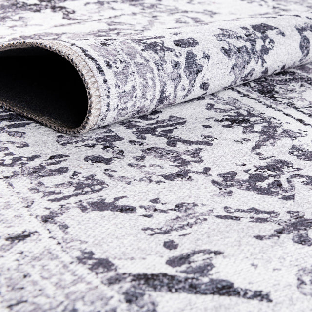 Washable Light Gray 7' 10 x 7' 10 Renaissance Square Area Rug Easy to Clean Stain Resistant & Durable Colorful Distressed Vintage Carpet for Sale at Rug Engine