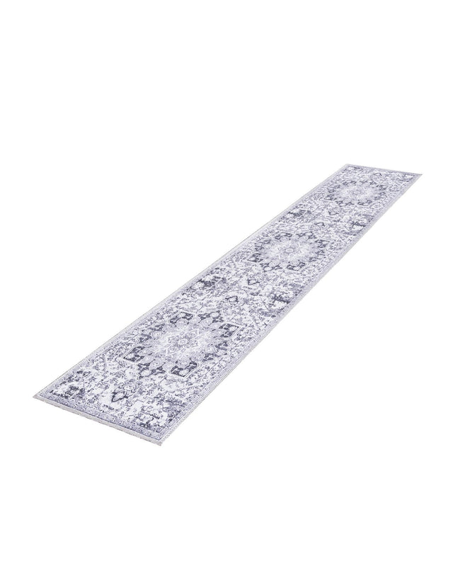 Washable Light Gray 2' x 8' Renaissance Runner Area Rug Easy to Clean Stain Resistant & Durable Colorful Distressed Vintage Carpet for Sale at Rug Engine