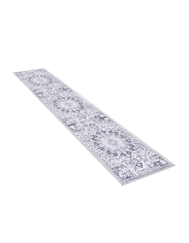 Washable Light Gray 2' x 8' Renaissance Runner Area Rug Easy to Clean Stain Resistant & Durable Colorful Distressed Vintage Carpet for Sale at Rug Engine