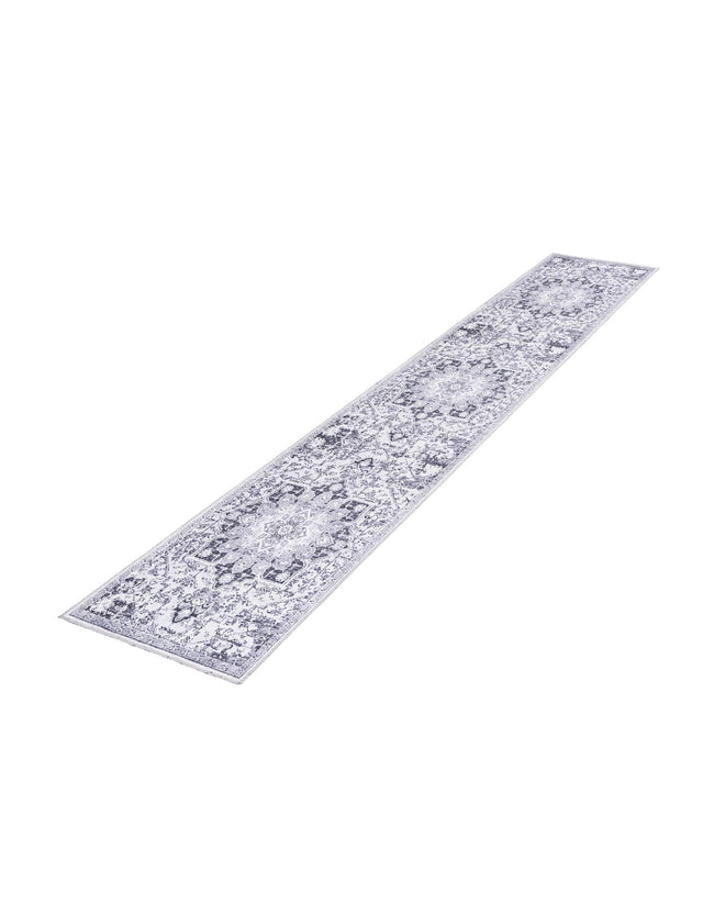 Washable Light Gray 2' 7 x 12' Renaissance Runner Area Rug Easy to Clean Stain Resistant & Durable Colorful Distressed Vintage Carpet for Sale at Rug Engine