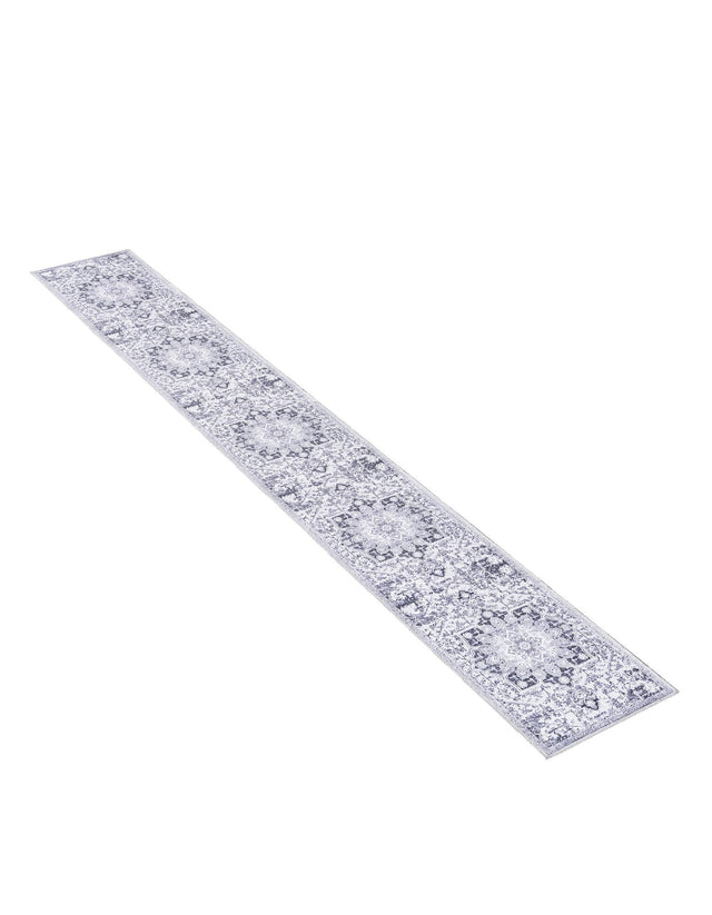 Washable Light Gray 2' x 13' 1 Renaissance Runner Area Rug Easy to Clean Stain Resistant & Durable Colorful Distressed Vintage Carpet for Sale at Rug Engine