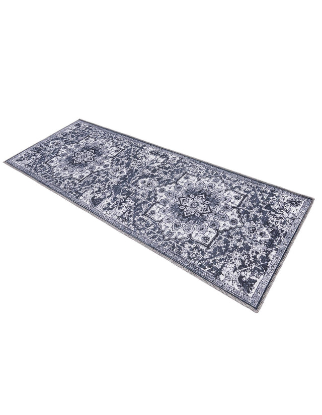 Washable Dark Gray 2' x 6' 1 Renaissance Runner Area Rug Easy to Clean Stain Resistant & Durable Colorful Distressed Vintage Carpet for Sale at Rug Engine