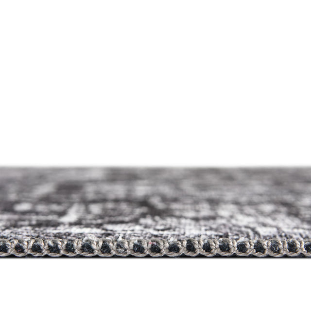 Washable Dark Gray 2' x 10' Renaissance Runner Area Rug Easy to Clean Stain Resistant & Durable Colorful Distressed Vintage Carpet for Sale at Rug Engine