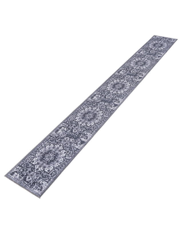 Washable Dark Gray 2' x 13' 1 Renaissance Runner Area Rug Easy to Clean Stain Resistant & Durable Colorful Distressed Vintage Carpet for Sale at Rug Engine