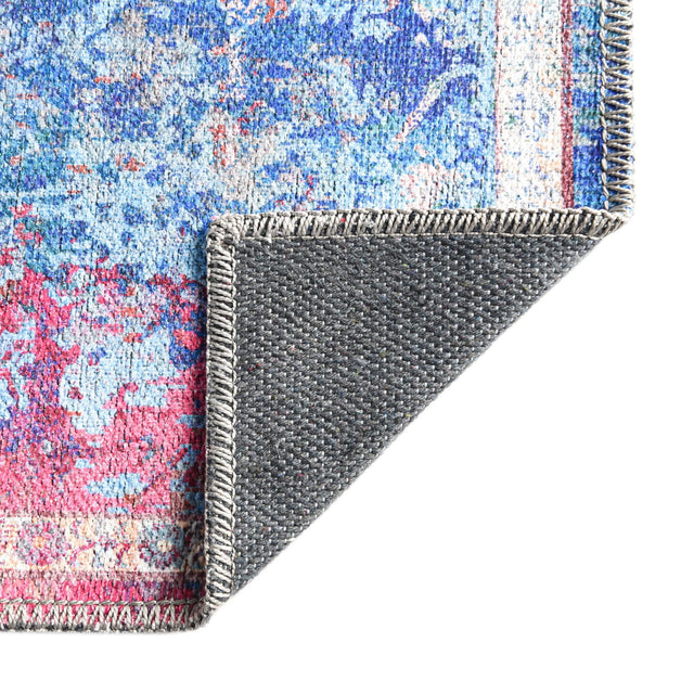 Washable Tie Dye 2' x 13' Renaissance Runner Area Rug Easy to Clean Stain Resistant & Durable Colorful Distressed Vintage Carpet for Sale at Rug Engine