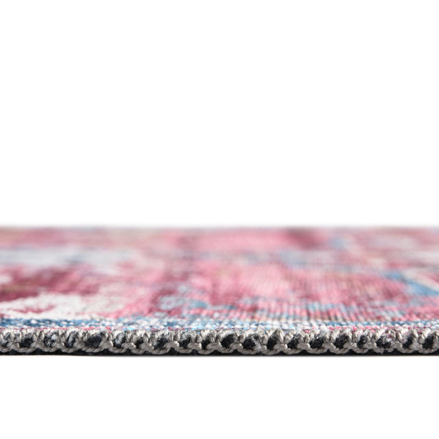 Washable Antique Pink 2' 7 x 12' Renaissance Runner Area Rug Easy to Clean Stain Resistant & Durable Colorful Distressed Vintage Carpet for Sale at Rug Engine