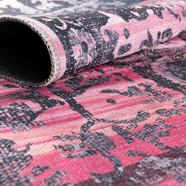 Washable Antique Rose 7' 3 x 7' 3 Renaissance Square Area Rug Easy to Clean Stain Resistant & Durable Colorful Distressed Vintage Carpet for Sale at Rug Engine