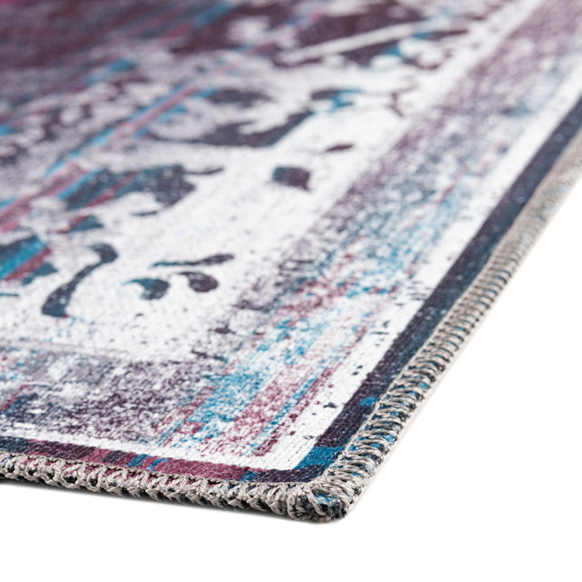 Washable Antique Rose 7' 10 x 7' 10 Renaissance Square Area Rug Easy to Clean Stain Resistant & Durable Colorful Distressed Vintage Carpet for Sale at Rug Engine