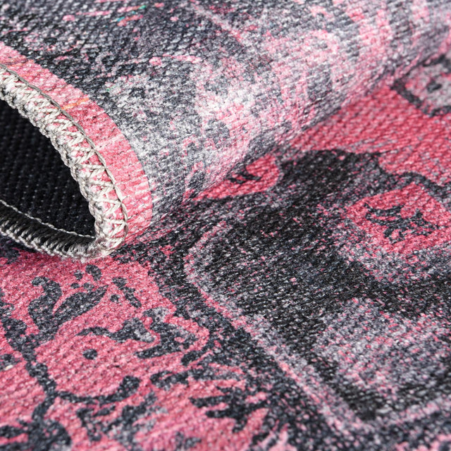 Washable Antique Rose 2' x 9' 10 Renaissance Runner Area Rug Easy to Clean Stain Resistant & Durable Colorful Distressed Vintage Carpet for Sale at Rug Engine