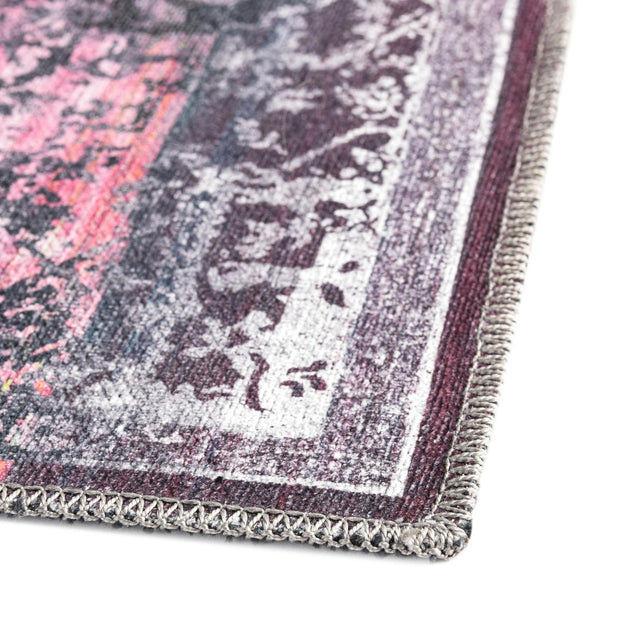 Washable Antique Rose 2' 7 x 12' Renaissance Runner Area Rug Easy to Clean Stain Resistant & Durable Colorful Distressed Vintage Carpet for Sale at Rug Engine