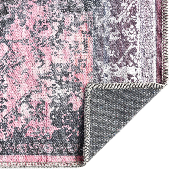 Washable Antique Rose 2' 7 x 12' Renaissance Runner Area Rug Easy to Clean Stain Resistant & Durable Colorful Distressed Vintage Carpet for Sale at Rug Engine