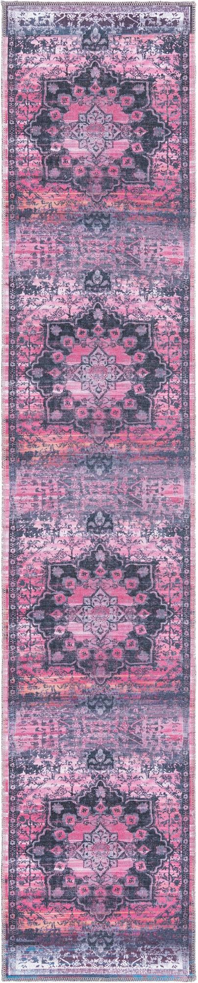 Washable Antique Rose 2' x 9' 10 Renaissance Runner Area Rug Easy to Clean Stain Resistant & Durable Colorful Distressed Vintage Carpet for Sale at Rug Engine