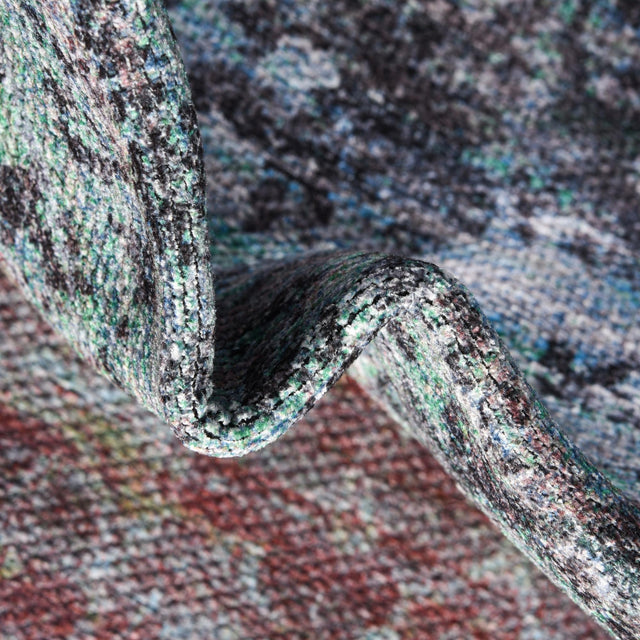 Washable Blue Green 2' x 6' 1 Renaissance Runner Area Rug Easy to Clean Stain Resistant & Durable Colorful Distressed Vintage Carpet for Sale at Rug Engine