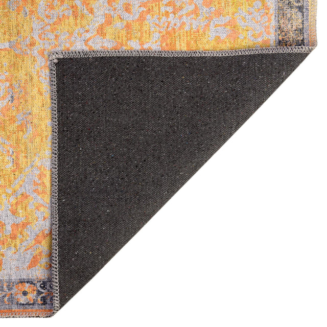 Washable Tuscan Yellow 2' x 3' 1 Renaissance Rectangle Area Rug Easy to Clean Stain Resistant & Durable Colorful Distressed Vintage Carpet for Sale at Rug Engine