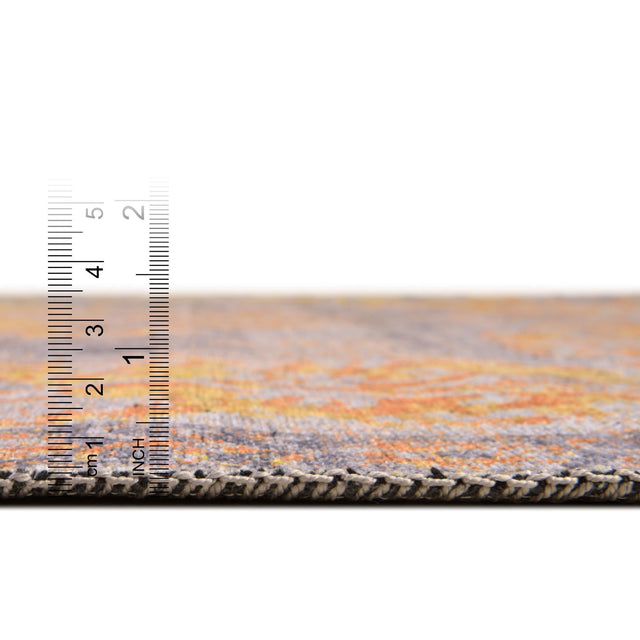 Washable Tuscan Yellow 2' x 10' Renaissance Runner Area Rug Easy to Clean Stain Resistant & Durable Colorful Distressed Vintage Carpet for Sale at Rug Engine