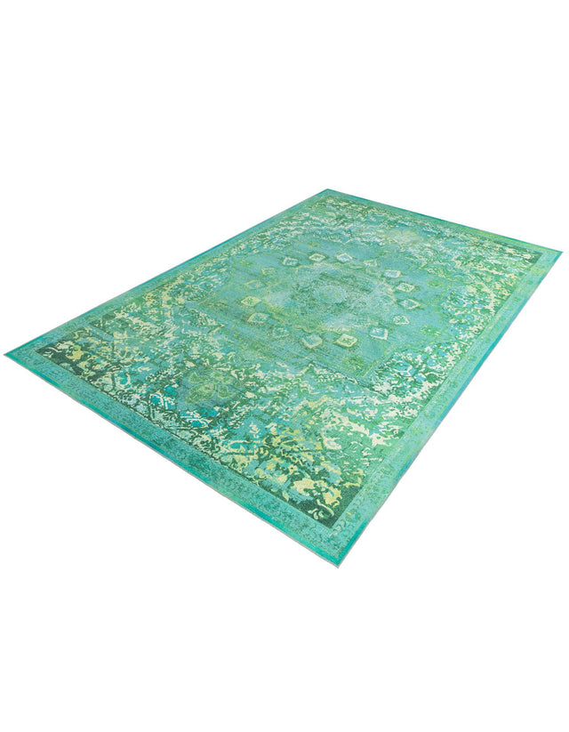 Washable Spring Green 10' 6 x 14' 1 Renaissance Rectangle Area Rug Easy to Clean Stain Resistant & Durable Colorful Distressed Vintage Carpet for Sale at Rug Engine