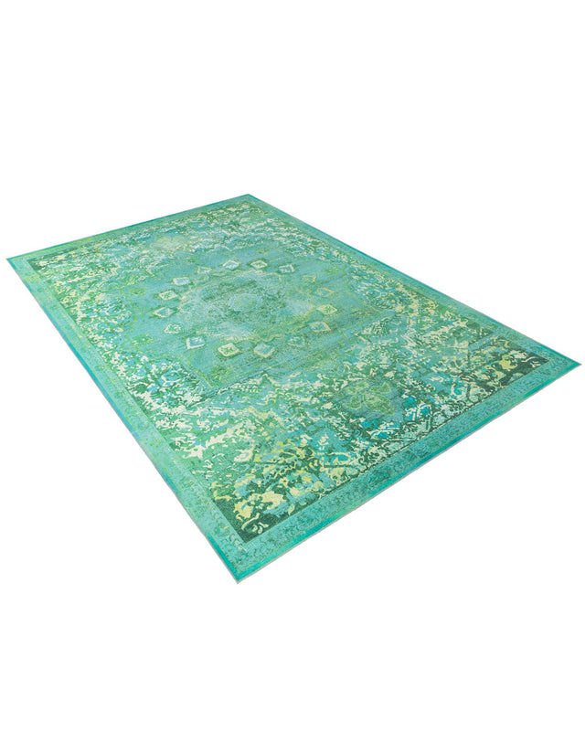 Washable Spring Green 10' 6 x 14' 1 Renaissance Rectangle Area Rug Easy to Clean Stain Resistant & Durable Colorful Distressed Vintage Carpet for Sale at Rug Engine
