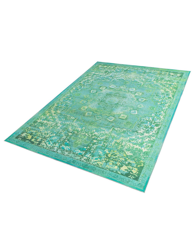 Washable Spring Green 10' 6 x 13' 1 Renaissance Rectangle Area Rug Easy to Clean Stain Resistant & Durable Colorful Distressed Vintage Carpet for Sale at Rug Engine