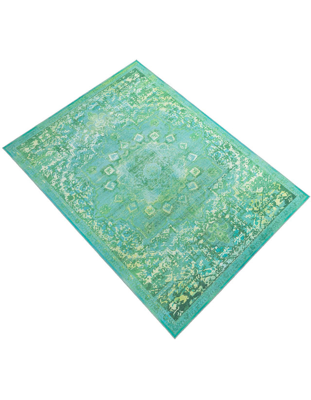 Washable Spring Green 9' 2 x 12' Renaissance Rectangle Area Rug Easy to Clean Stain Resistant & Durable Colorful Distressed Vintage Carpet for Sale at Rug Engine