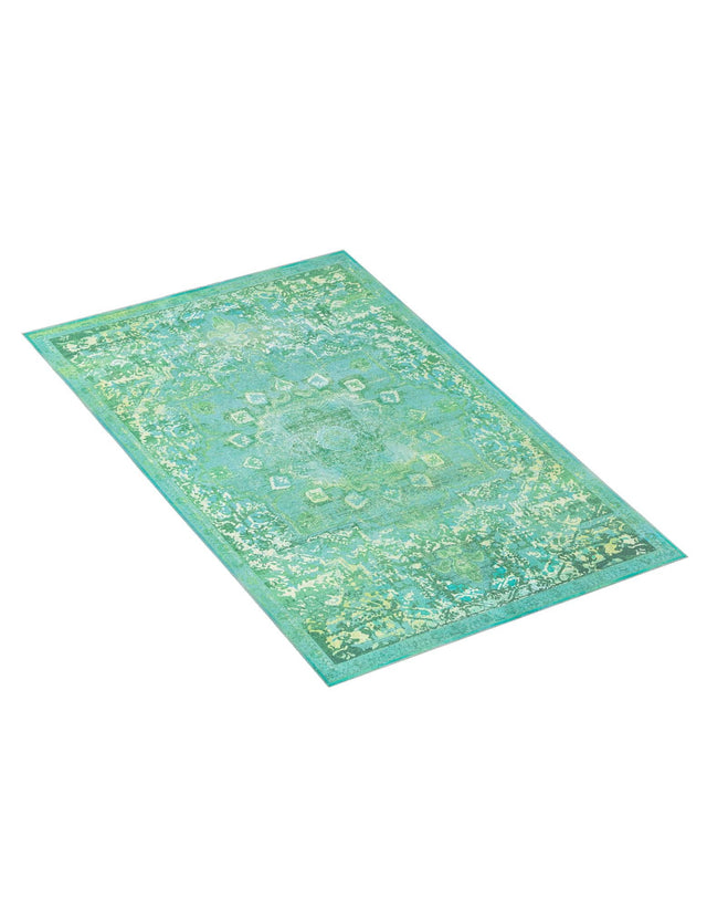Washable Spring Green 7' 3 x 10' Renaissance Rectangle Area Rug Easy to Clean Stain Resistant & Durable Colorful Distressed Vintage Carpet for Sale at Rug Engine
