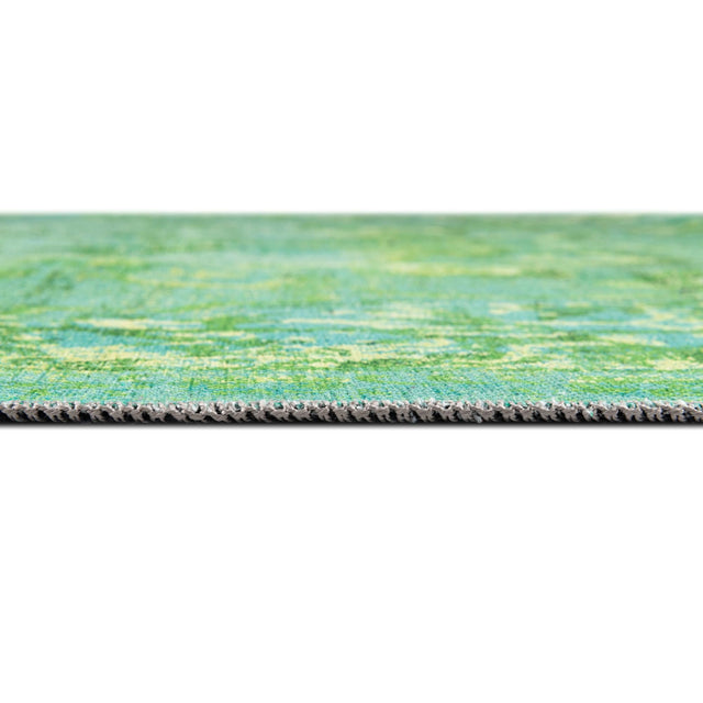 Washable Spring Green 7' 3 x 10' Renaissance Rectangle Area Rug Easy to Clean Stain Resistant & Durable Colorful Distressed Vintage Carpet for Sale at Rug Engine