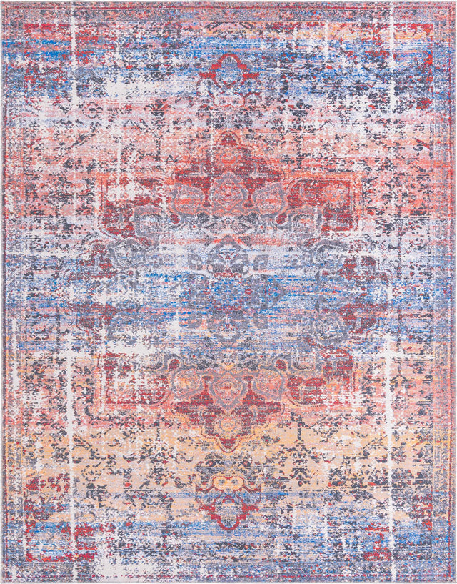 Washable Autumn 10' 6 x 13' Renaissance Rectangle Area Rug Easy to Clean Stain Resistant & Durable Colorful Distressed Vintage Carpet for Sale at Rug Engine