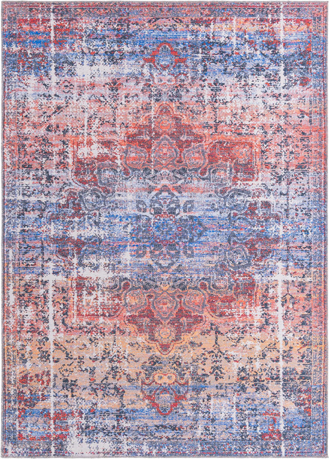Washable Autumn 7' 10 x 11' Renaissance Rectangle Area Rug Easy to Clean Stain Resistant & Durable Colorful Distressed Vintage Carpet for Sale at Rug Engine