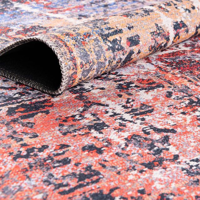 Washable Autumn 7' 10 x 11' Renaissance Rectangle Area Rug Easy to Clean Stain Resistant & Durable Colorful Distressed Vintage Carpet for Sale at Rug Engine