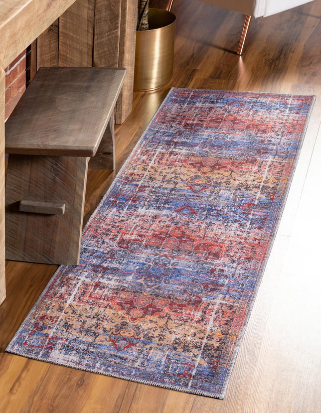 Washable Autumn 2' 7 x 12' Renaissance Runner Area Rug Easy to Clean Stain Resistant & Durable Colorful Distressed Vintage Carpet for Sale at Rug Engine