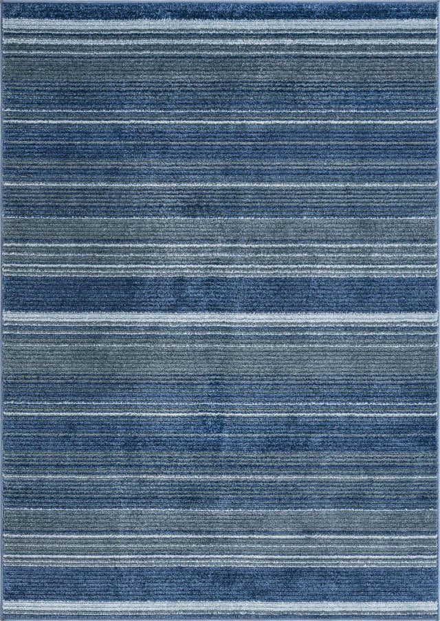 Blue 4' 1 x 6' 3 Gemstone Rectangle Area Rug Polypropylene Contemporary Carpet Easy Clean Stain Resistant for Home Design Decorating for Sale at Rug Engine
