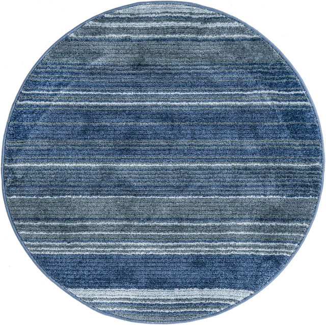 Blue 3' 3 x 3' 3 Gemstone Round Area Rug Polypropylene Contemporary Carpet Easy Clean Stain Resistant for Home Design Decorating for Sale at Rug Engine