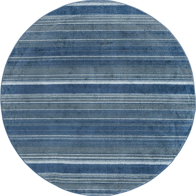 Blue 10' 2 x 10' 2 Gemstone Round Area Rug Polypropylene Contemporary Carpet Easy Clean Stain Resistant for Home Design Decorating for Sale at Rug Engine