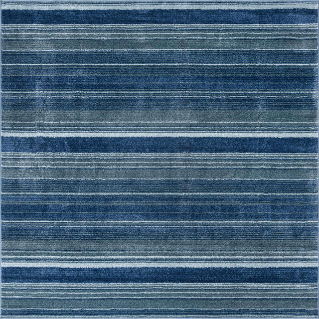 Blue 7' 3 x 7' 3 Gemstone Square Area Rug Polypropylene Contemporary Carpet Easy Clean Stain Resistant for Home Design Decorating for Sale at Rug Engine
