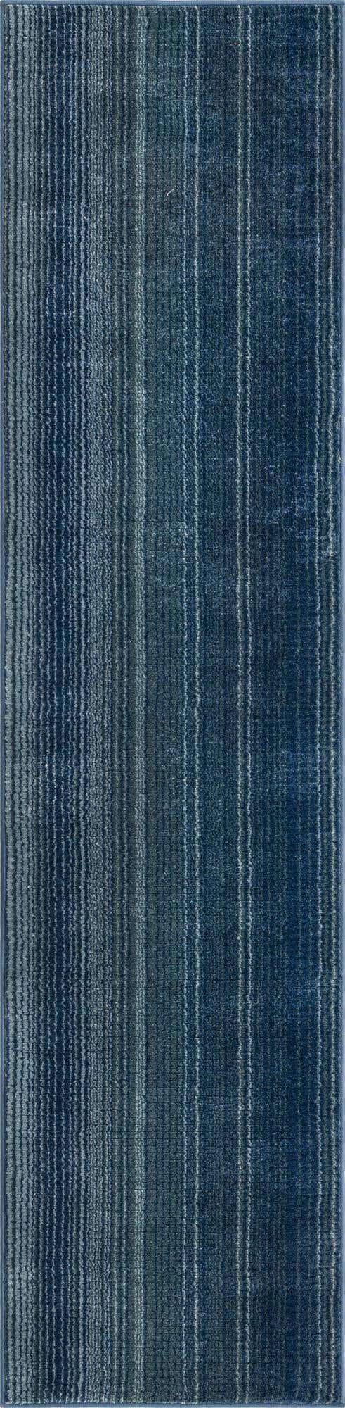 Blue 2' 2 x 8' Gemstone Runner Area Rug Polypropylene Contemporary Carpet Easy Clean Stain Resistant for Home Design Decorating for Sale at Rug Engine