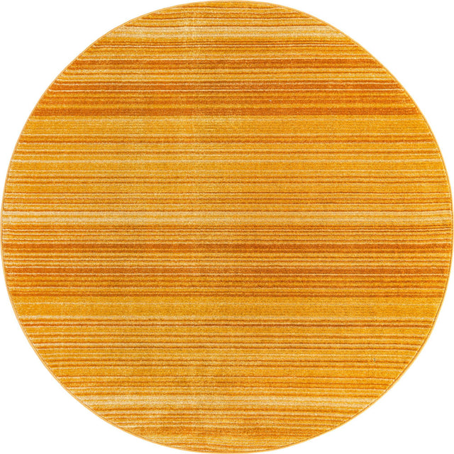 Yellow 7' 3 x 7' 3 Gemstone Round Area Rug Polypropylene Contemporary Carpet Easy Clean Stain Resistant for Home Design Decorating for Sale at Rug Engine