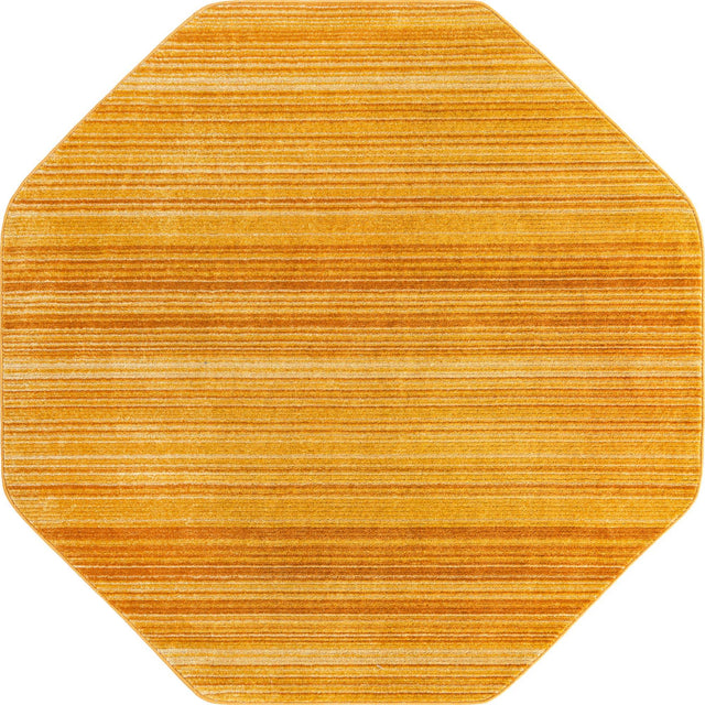 Yellow 7' 3 x 7' 3 Gemstone Octagon Area Rug Polypropylene Contemporary Carpet Easy Clean Stain Resistant for Home Design Decorating for Sale at Rug Engine