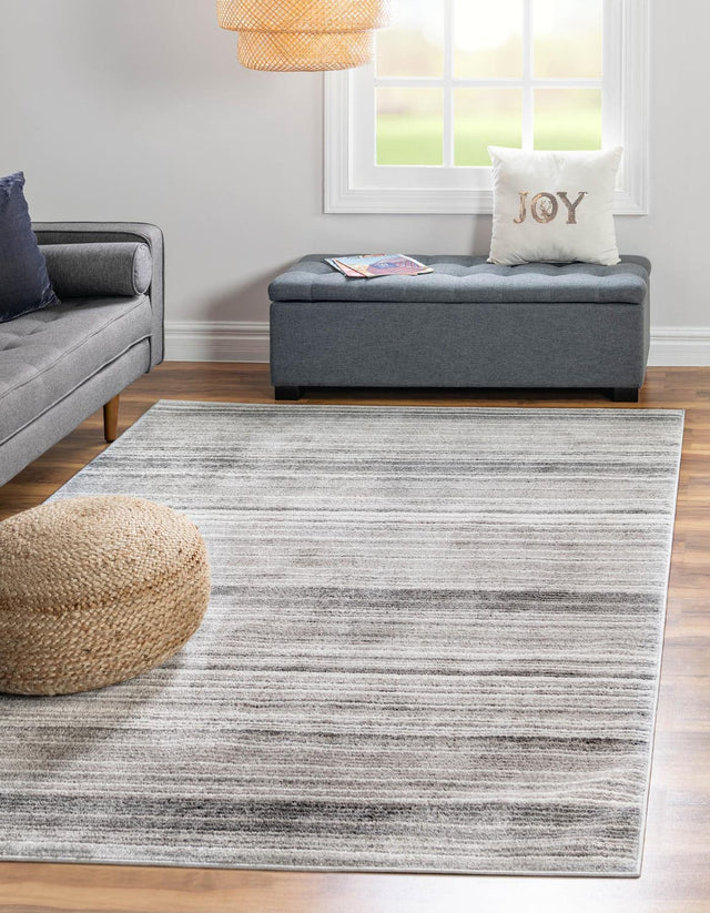 Gray 6' 1 x 9' 2 Gemstone Rectangle Area Rug Polypropylene Contemporary Carpet Easy Clean Stain Resistant for Home Design Decorating for Sale at Rug Engine