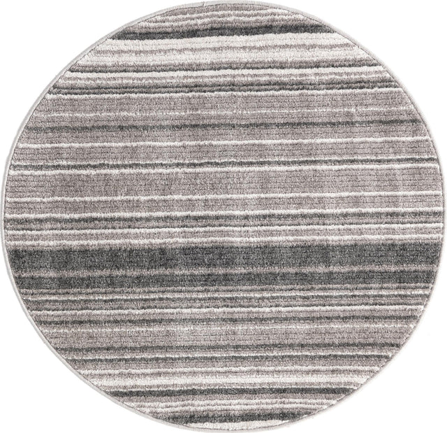 Gray 3' 3 x 3' 3 Gemstone Round Area Rug Polypropylene Contemporary Carpet Easy Clean Stain Resistant for Home Design Decorating for Sale at Rug Engine