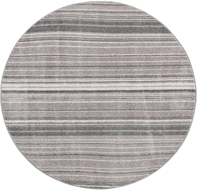 Gray 5' 3 x 5' 3 Gemstone Round Area Rug Polypropylene Contemporary Carpet Easy Clean Stain Resistant for Home Design Decorating for Sale at Rug Engine