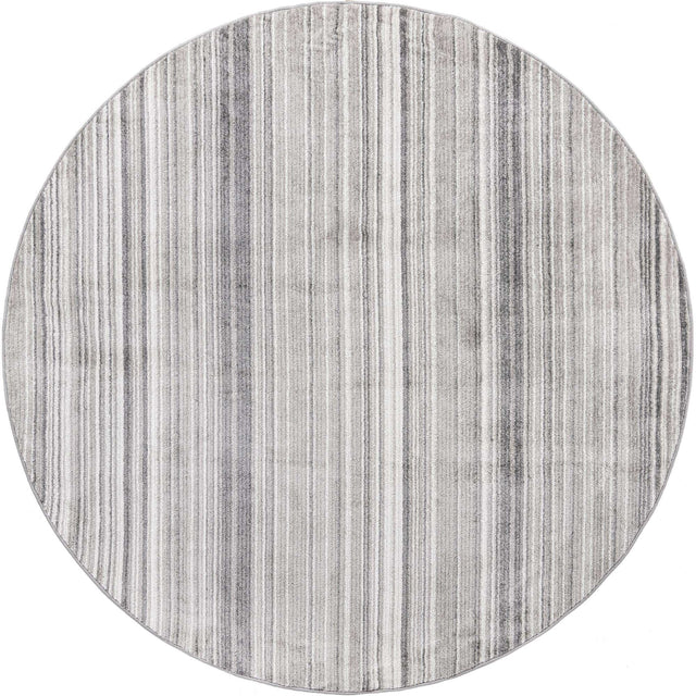 Gray 7' 3 x 7' 3 Gemstone Round Area Rug Polypropylene Contemporary Carpet Easy Clean Stain Resistant for Home Design Decorating for Sale at Rug Engine
