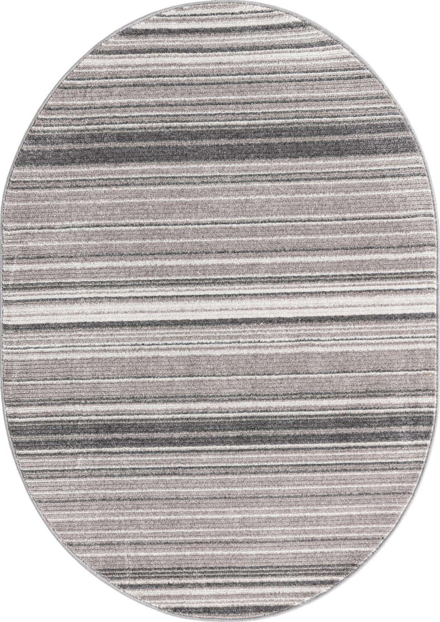 Gray 4' 1 x 6' 3 Gemstone Oval Area Rug Polypropylene Contemporary Carpet Easy Clean Stain Resistant for Home Design Decorating for Sale at Rug Engine