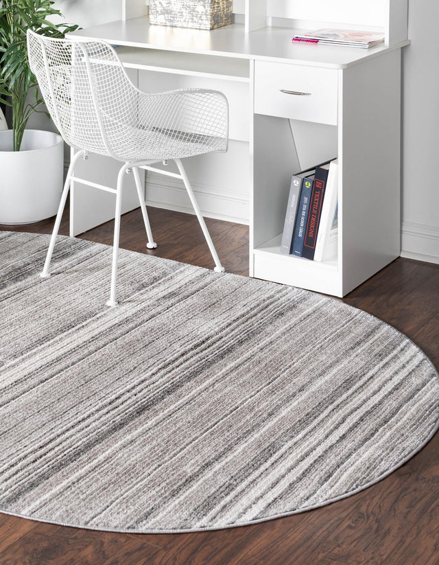 Gray 7' 10 x 10' 2 Gemstone Oval Area Rug Polypropylene Contemporary Carpet Easy Clean Stain Resistant for Home Design Decorating for Sale at Rug Engine