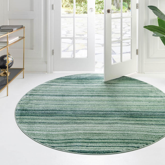 Green 3' 3 x 3' 3 Gemstone Round Area Rug Polypropylene Contemporary Carpet Easy Clean Stain Resistant for Home Design Decorating for Sale at Rug Engine