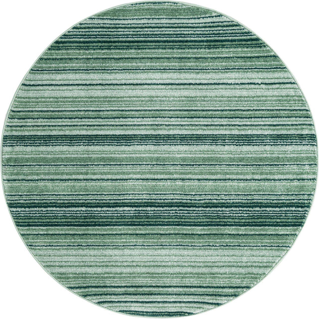Green 5' 3 x 5' 3 Gemstone Round Area Rug Polypropylene Contemporary Carpet Easy Clean Stain Resistant for Home Design Decorating for Sale at Rug Engine