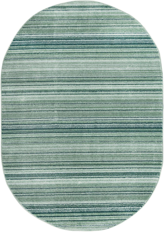 Green 5' 3 x 8' Gemstone Oval Area Rug Polypropylene Contemporary Carpet Easy Clean Stain Resistant for Home Design Decorating for Sale at Rug Engine